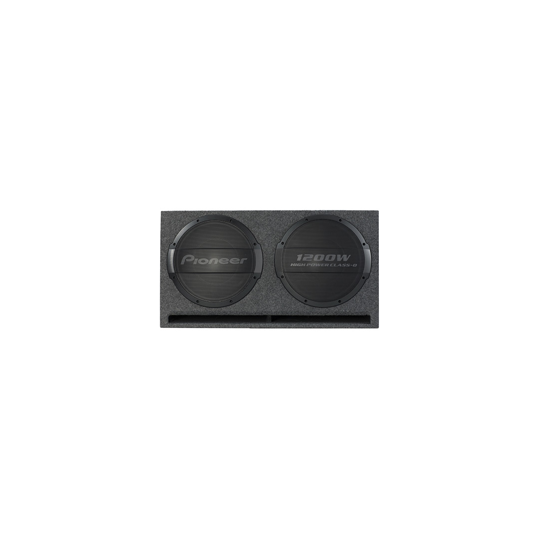 An image of a Pioneer TS-WX1220AH ported powered car enclosure subwoofer with inbuilt amplifier