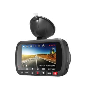 A picture of Kenwood drv-a201 dashboard camera with monitor