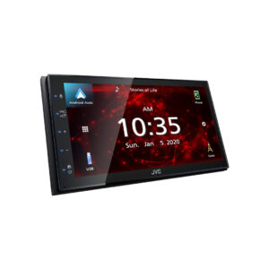 A picture of JVC KW-M560BT Car stereo supporting Apple CarPlay and Android Auto via USB