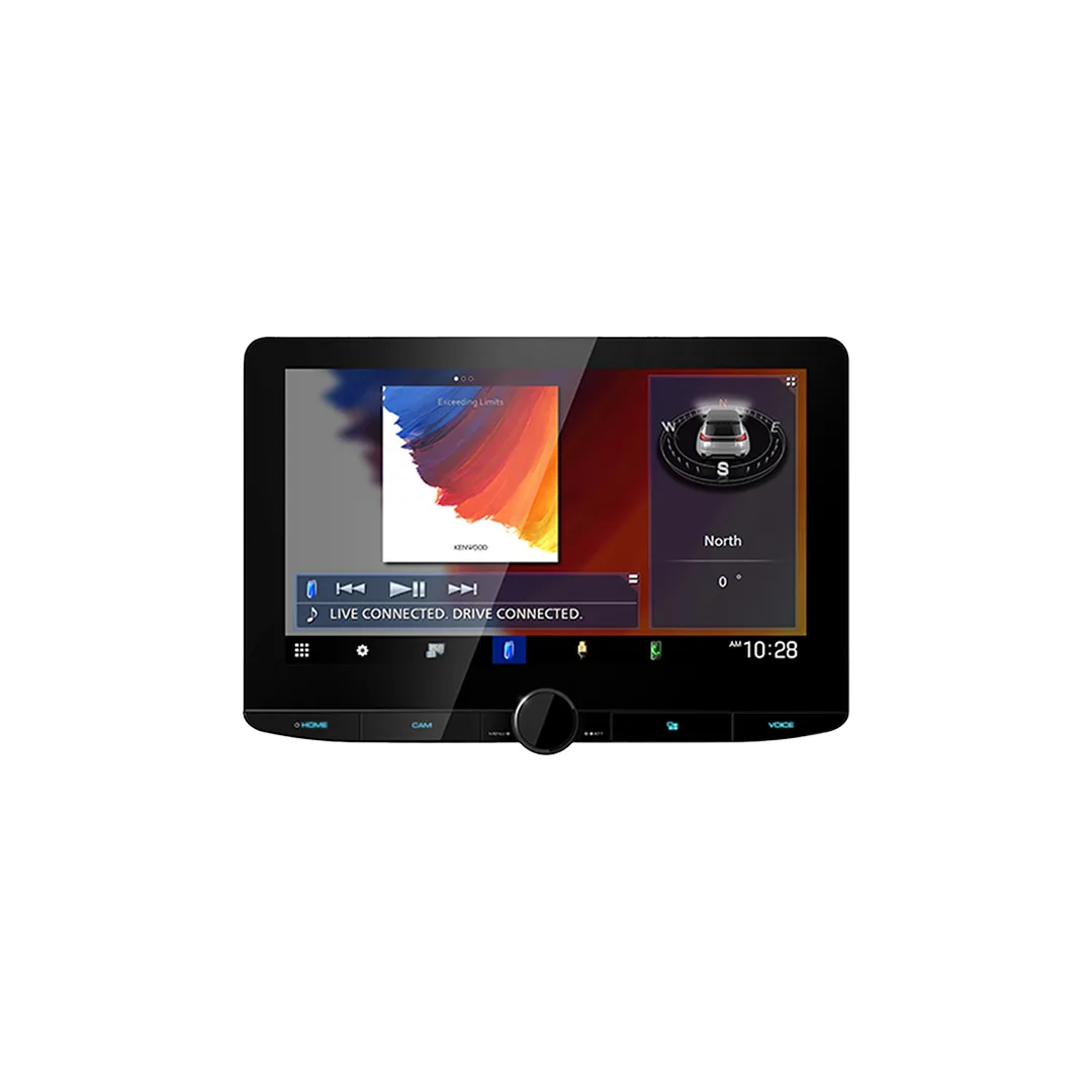 Kenwood DMX9720XS 10.1-inch floating digital multimedia receiver with wireless CarPlay Android Auto at Hi-Res Audio KE