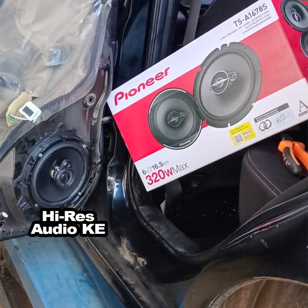 Pioneer TS-A1678S coaxial door speakers for 2014 Suzuki Swift RS fitted by Hi-Res Audio KE