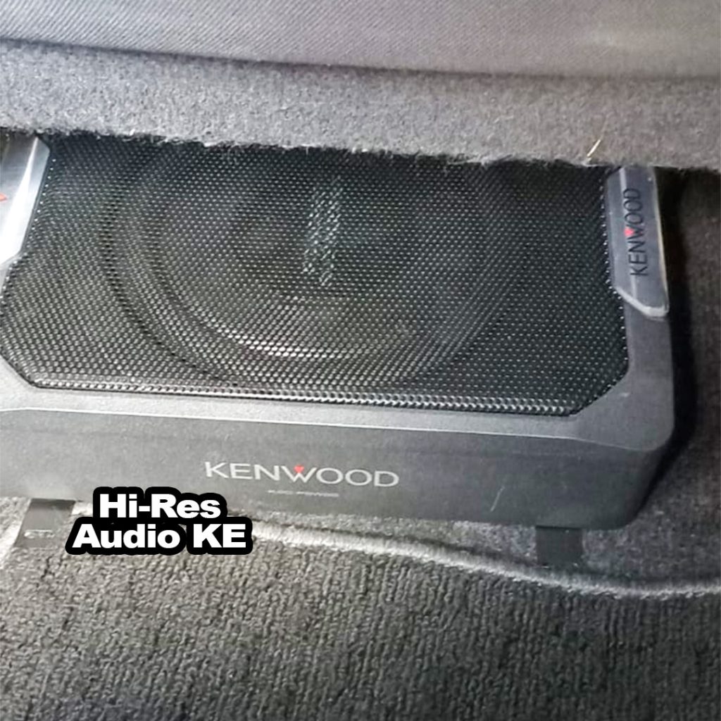 Kenwood KFC-PSW88 active under seat subwoofer for 2014 Suzuki Swift RS fitted by Hi-Res Audio KE